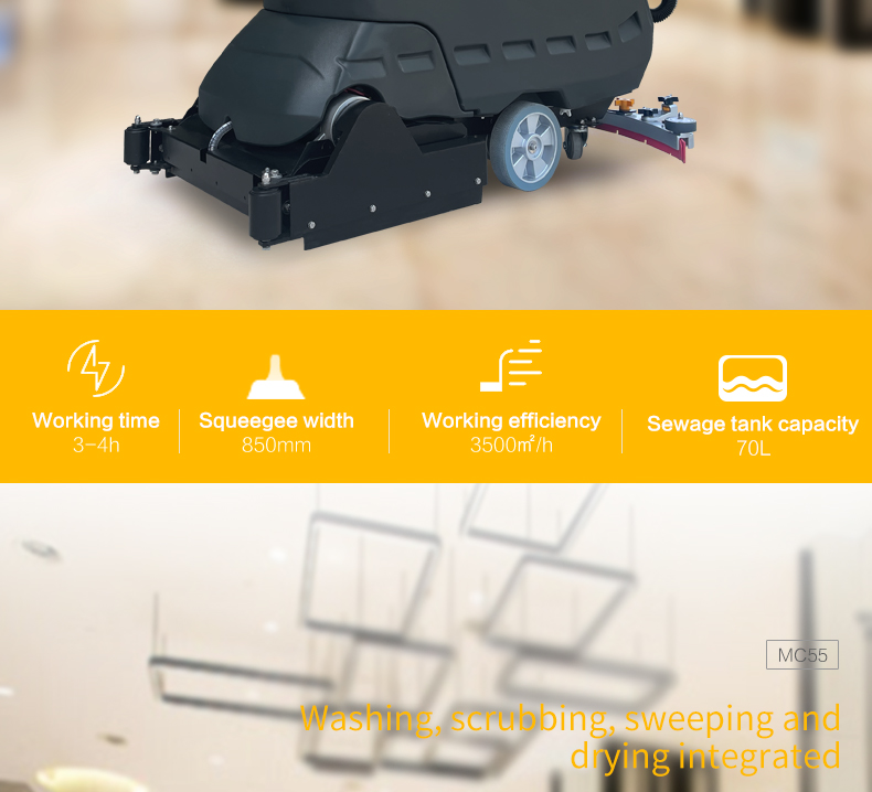 MC55 Hand-push Floor Sweeper and Scrubber