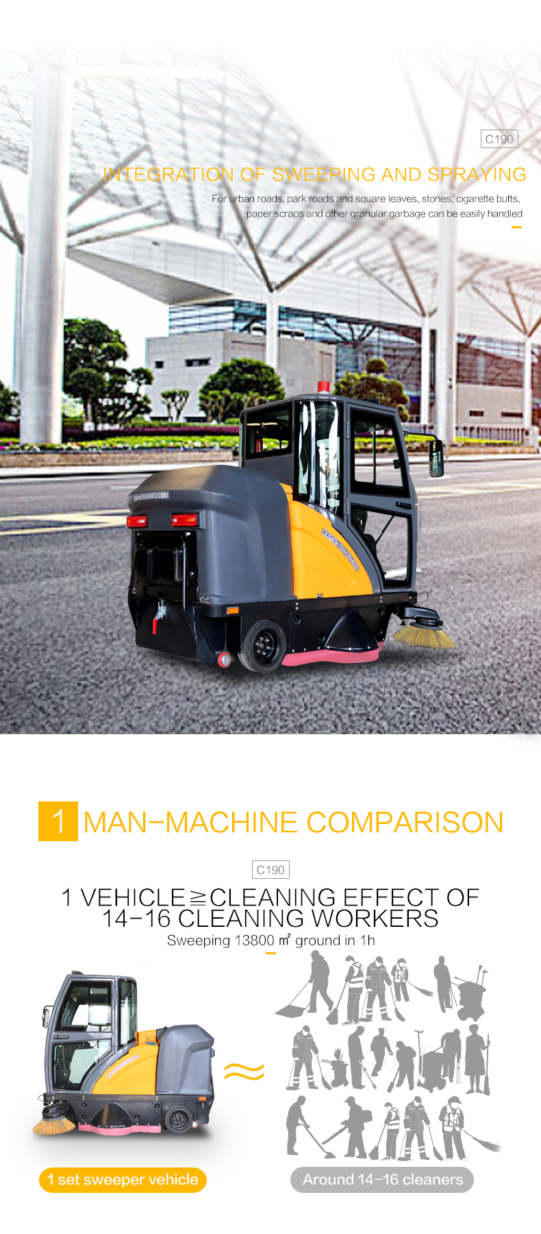 C190 Fully Enclosed Floor Sweeper