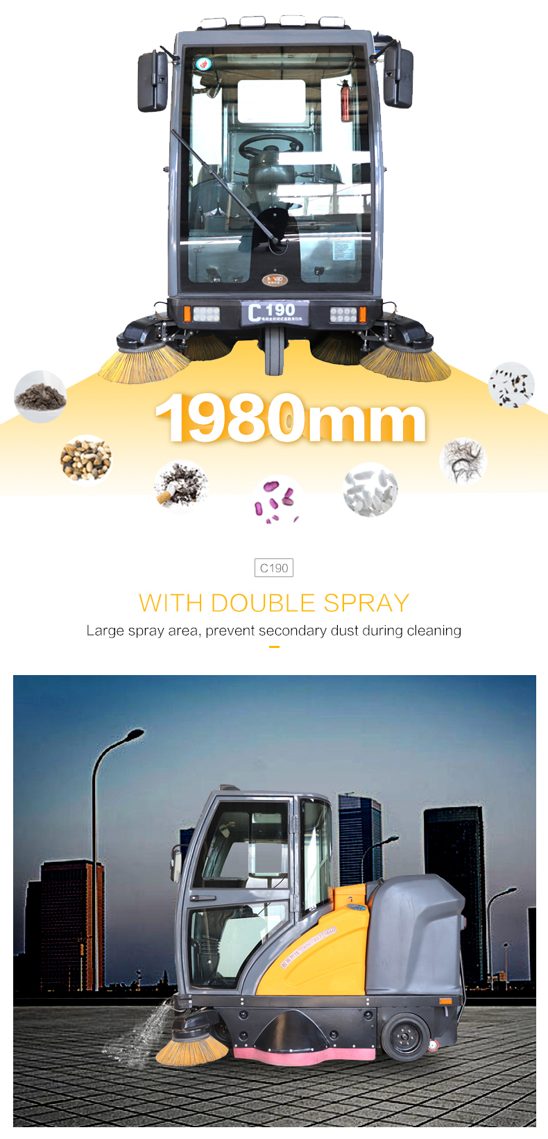 C190 Fully Enclosed Floor Sweeper
