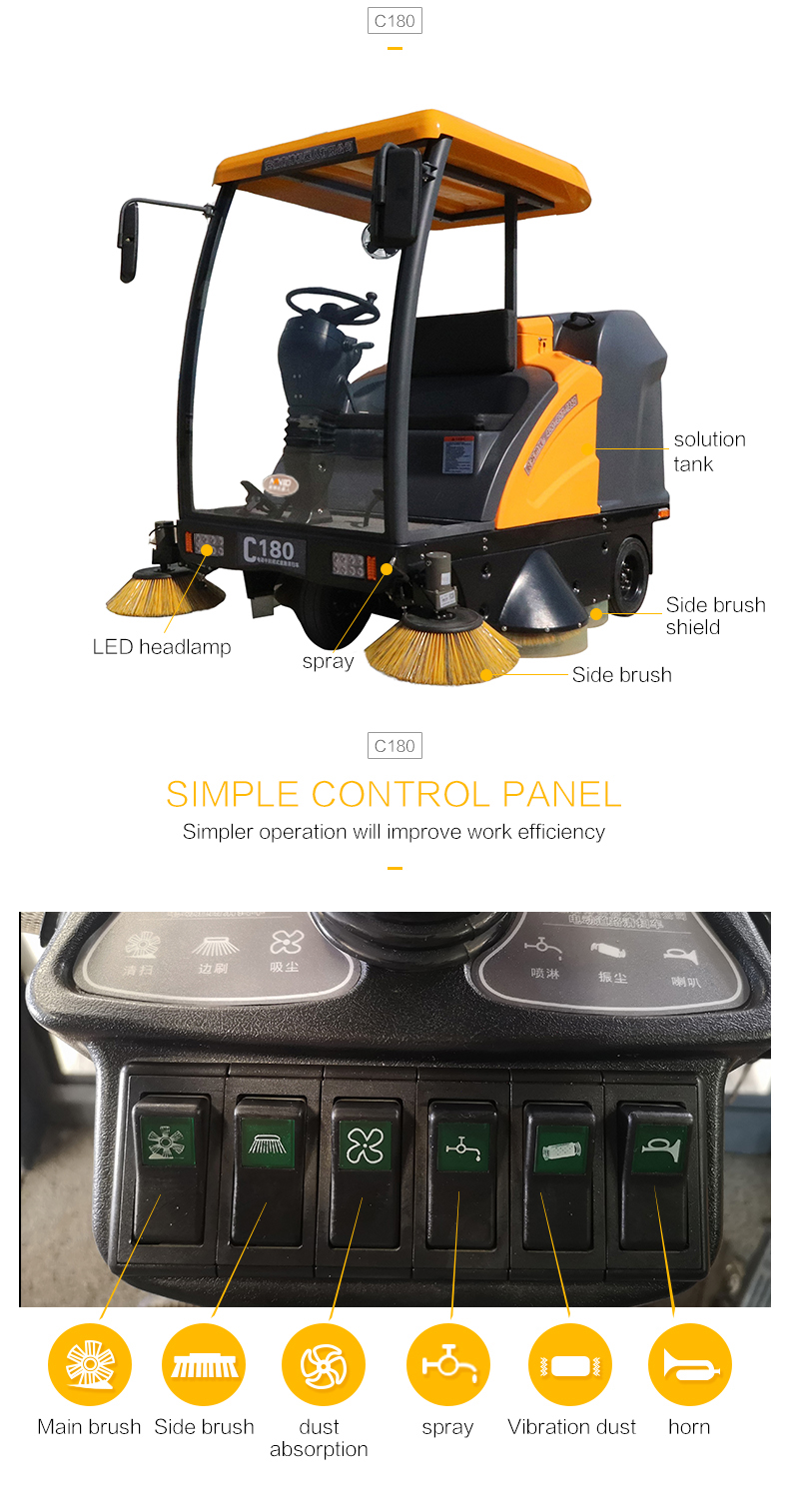 C180 Semi-enclosed Floor Sweeper