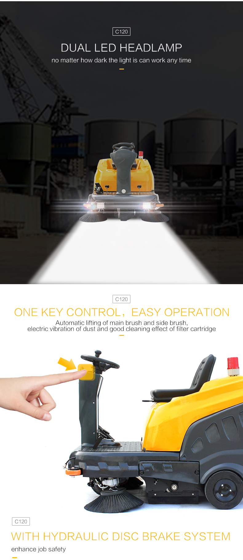 C120 Ride-on Floor Sweeper